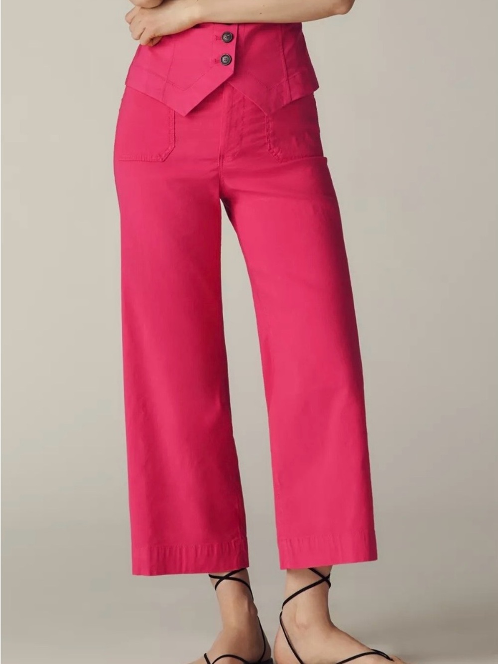 Anthropologie Maeve Colette Wide-Leg Pink Linen 25